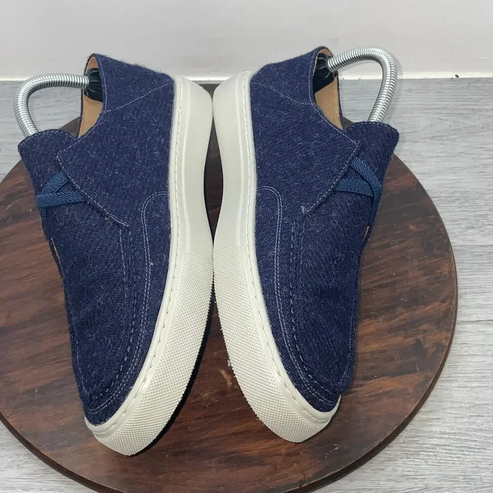 Peter Millar Mountainside Shetland Wool Slip On Shoes Navy MF20F01 Men's Size 8M
